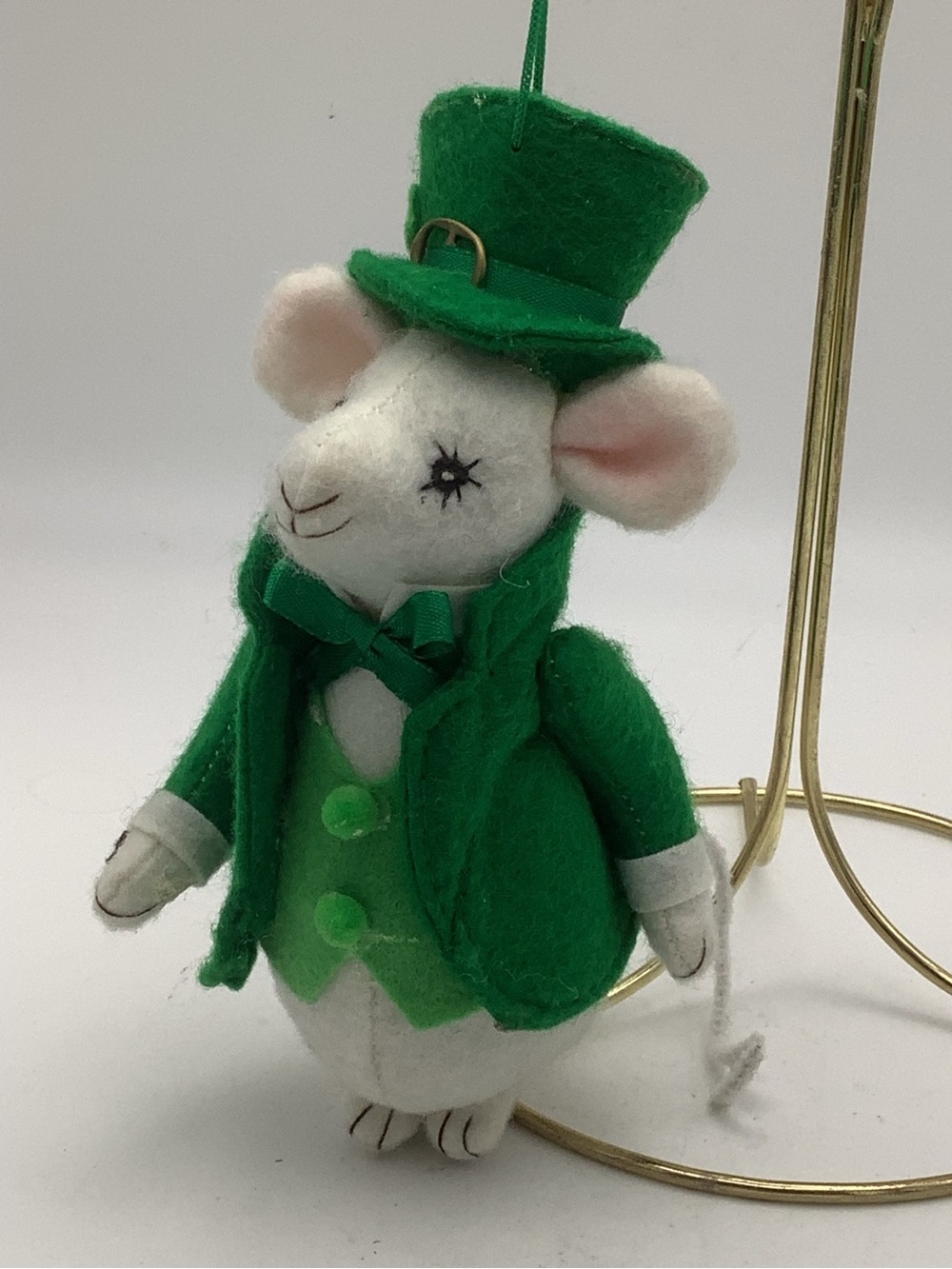 Kurt Adler Green Felt Leprechaun Mouse Ornament